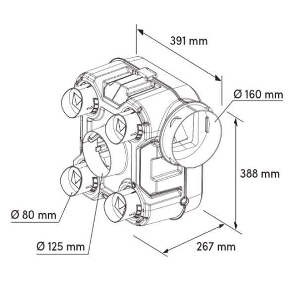 Ensemble VMC simple flux autoréglable styl'air QAI Autogyre avec détection d'humidité
