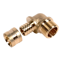 Raccord PER coudé mâle 1/2" en laiton à sertir par glissement pour tube Ø 16 mm