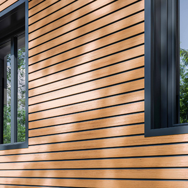 Bardage en PVC cellulaire imitation bois aspect claire-voie - Claircel Premium - Haut. 163,00 MM - Long. 4,00 M - Chêne Clair