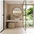 Faïence salle de bain effet béton ciré en grès cérame émaillé rectifié - Betonico - 60,0 CM x 30,0 CM - ép. 8,00 MM - Beige clair
