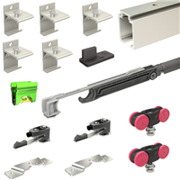 Ensemble Mantion SAF-Évolution pour porte coulissante de 10 à 20 kg - avec amortisseur M65S et rail de 195 cm