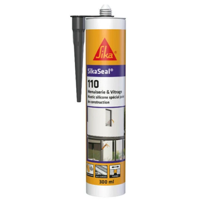 Mastic silicone pour joints de menuiseries et vitrages - SikaSeal 110 - 300 ml - cartouche de Anthracite