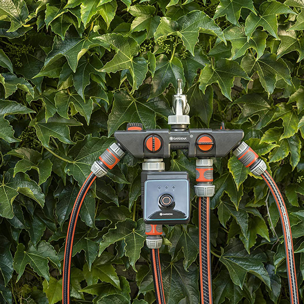 Raccord sélecteur arrosage 4 sorties réglables - Pour robinet filetage 20/27 ou 26/34 - Gardena