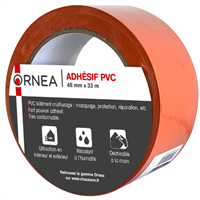 Ruban adhésif multi-usages pour bâtiment - Ornea - Largeur 48 mm - Rouleau PVC Orange 33M
