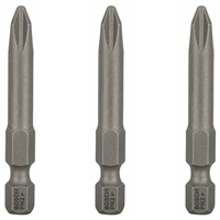 Embout de vissage Bosch extra-dure 6 pans 1/4" Phillips PH2 longueur 25 mm lot de 3