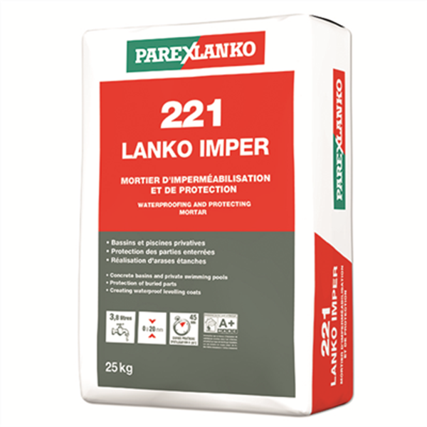 Mortier d'imperméabilisation - 221 LANKO IMPER Parexlanko - Sac de 25 KG
