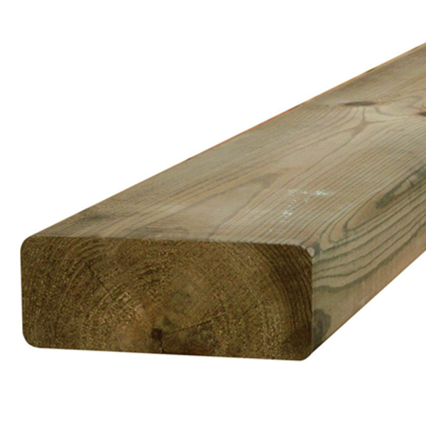 Bois d'ossature en Pin - raboté 4 faces AA - Traité Classe 4 Marron - 145 MM x 70 MM - 4,50 M