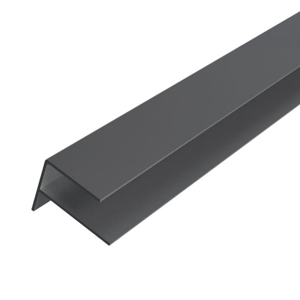 Profil de finition forme F pour angle de bardage Weo - Aluminium - 65 x 80 mm - Longueur 3,00 M - Coloris Dark grey