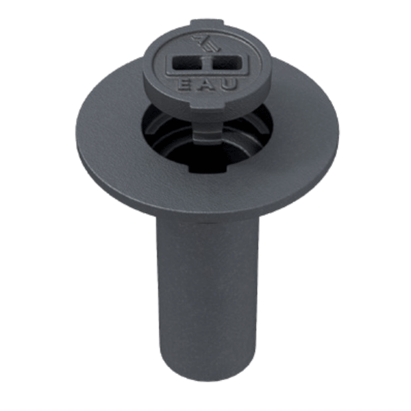 Bouche à clé Ronde en fonte avec corps allongé de 210 mm pour réseaux eaux pluviales et eaux usées