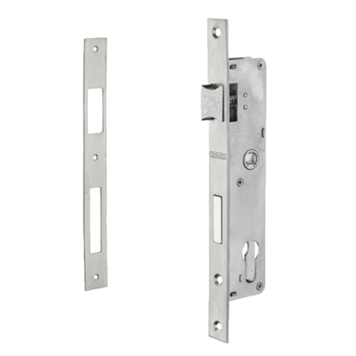 Serrure à encastrer à profil européen Abus pour porte métallique - pêne réversible - axe 21 mm - entraxe 70 mm