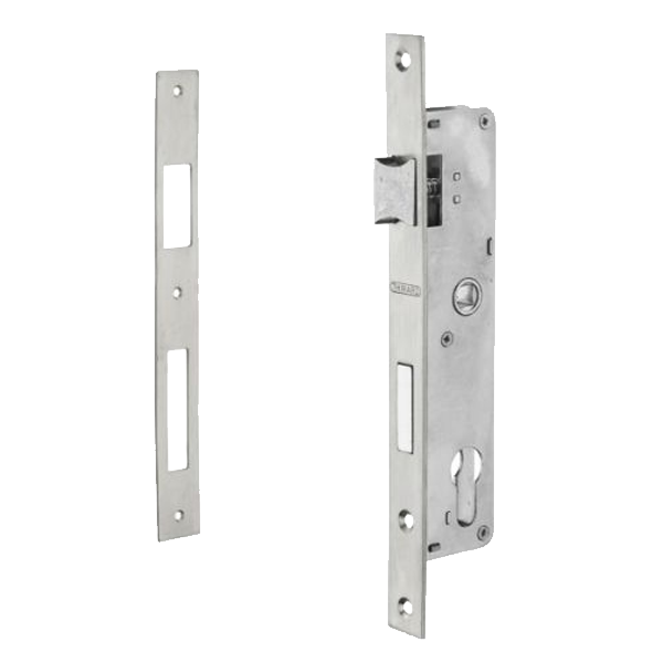 Serrure à encastrer à profil européen Abus pour porte métallique - pêne réversible - axe 21 mm - entraxe 70 mm