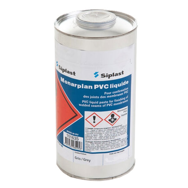 PVC liquide gris clair pour membrane d'étanchéité Monarplan - Pot de 1 litre