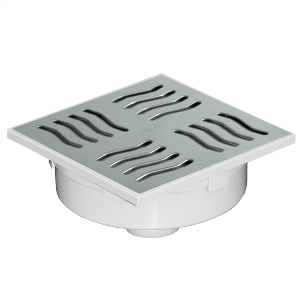 SIPHONETTE 150X150 ABS GRILLE INOX  SORTIE V.DN.50