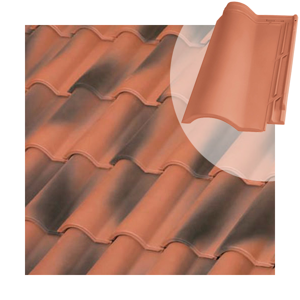 Tuile en terre cuite TB-12 Tejas Borja à double emboîtement - coloris Nature rouge vieillie - 439 MM x 260 MM