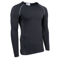T-shirt thermique manches longues à col rond pour homme - Clarinet Anthracite - Taille XS