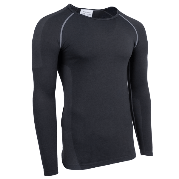 T-shirt thermique manches longues à col rond pour homme - Clarinet Anthracite - Taille 2XL