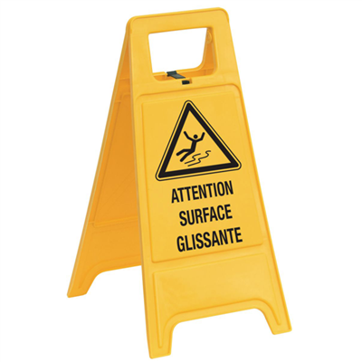 Chevalet de signalisation "Attention surface glissante" Taliaplast dimensions 620 x 300 mm