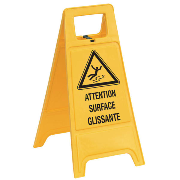 Chevalet de signalisation "Attention surface glissante" Taliaplast dimensions 620 x 300 mm