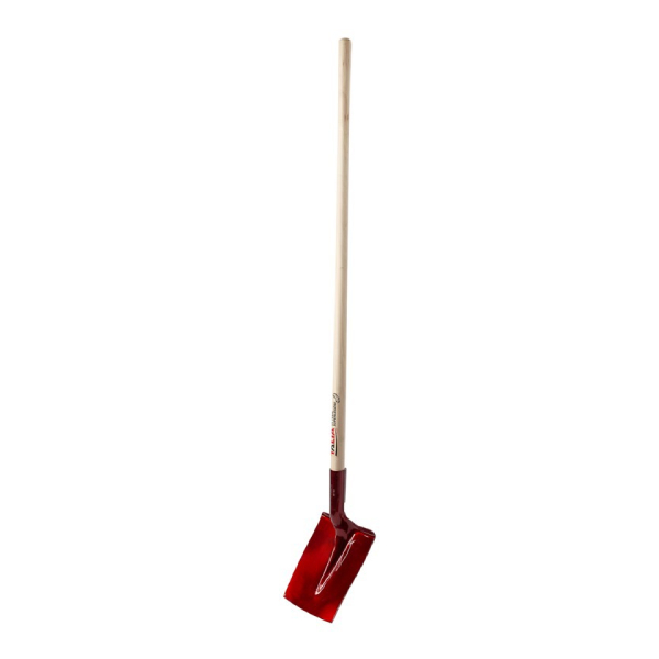 Pelle carrée en aluminium super légère avec manche en bois 130 cm - Col de cygne - Largeur 25 cm