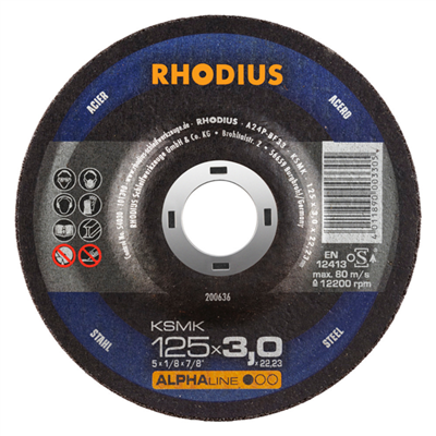 Disque à tronçonner acier KSMK Rhodius 125 x 3 x 22.23 mm