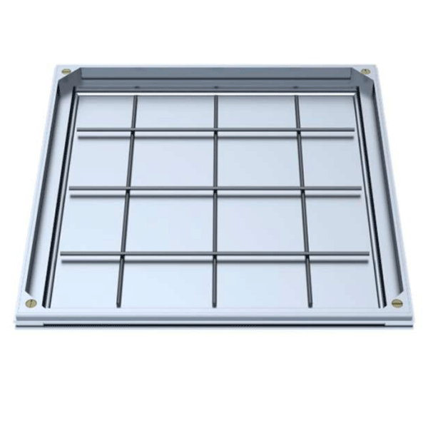 Tampon à remplir de béton ou à paver en aluminium - SOCOLIM TSAD60.55 - Double joint - 720,0 mm x 720,0 mm