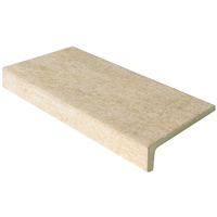 Nez de marche avec bord en L descendant en grès cérame effet pierre - Fiordi - 30,0 CM x 15,0 CM - hauteur 3,7 CM - Sand