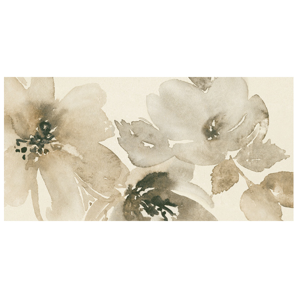 Carrelage mural salle de bain - Living Wall - carrelage grand format rectifié - 60,0 CM x 20,0 CM - Décor Acquerello Warm