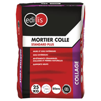 Mortier colle Edilis standard plus blanc sac de 25 kg
