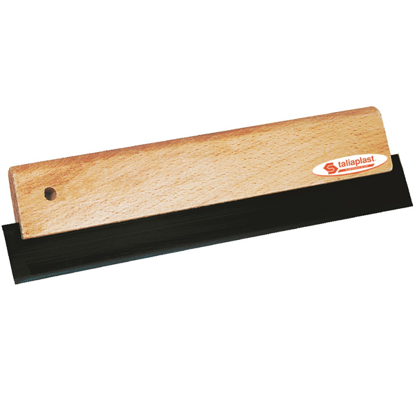 Raclette de carreleur Taliaplast avec monture en bois et lame en caoutchouc rigide - longueur 44 cm