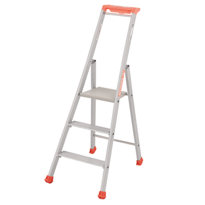 Escabeau 3 marches - MP PRO Tubesca - Hauteur d'accès 2,66 m Hauteur plateau 0,66 m - Alu anodisé