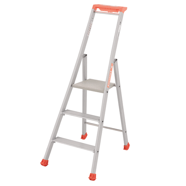 Escabeau 3 marches - MP PRO Tubesca - Hauteur d'accès 2,66 m Hauteur plateau 0,66 m - Alu anodisé