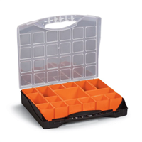 Mallette de rangement avec 24 godets amovibles - 400 x 370 x 58 mm - Polypropylène noir