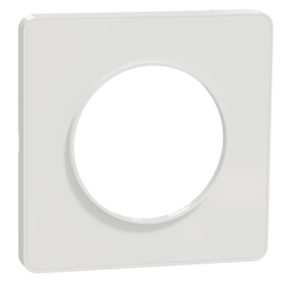 Plaque de finition simple Schneider Odace Touch pour 1 poste encastré - blanc mat RAL 9003