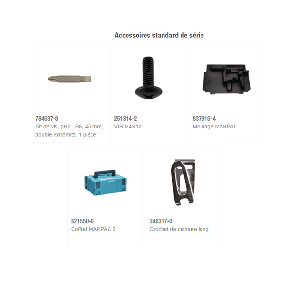 Perceuse-visseuse sans fil Makita DDF484ZJ 18V - Diam. 13 mm - en coffret sans batterie ni chargeur