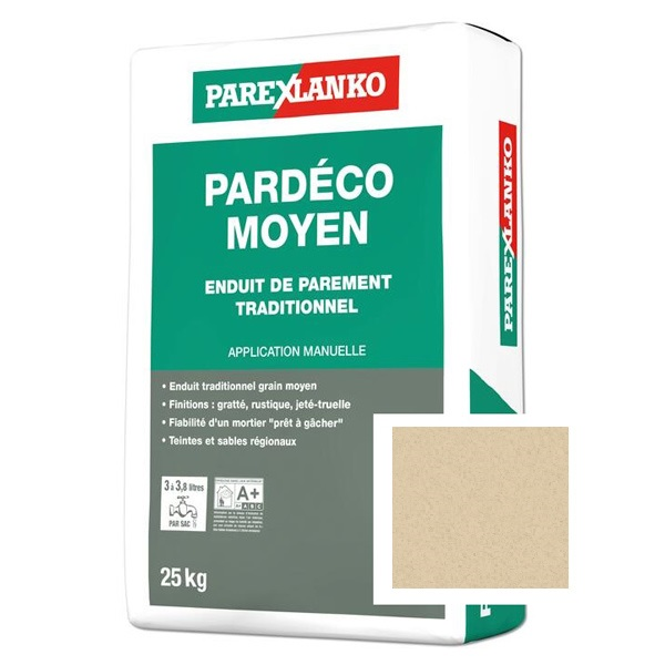 Enduit de façade traditionnel à grain moyen Parexlanko Pardéco - T30 Terre d'argile - Sac de 25 KG