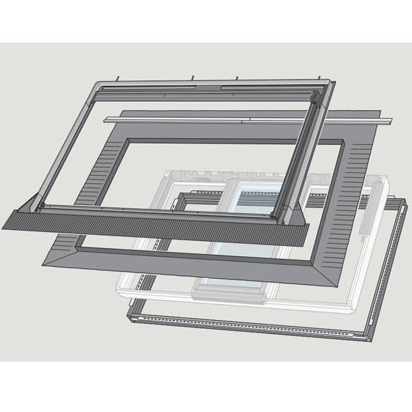 Raccord Velux EDWS 2000 pour verrière atelier FFK08 de 127,0 CM x 140,0 CM - poste standard sur tuile