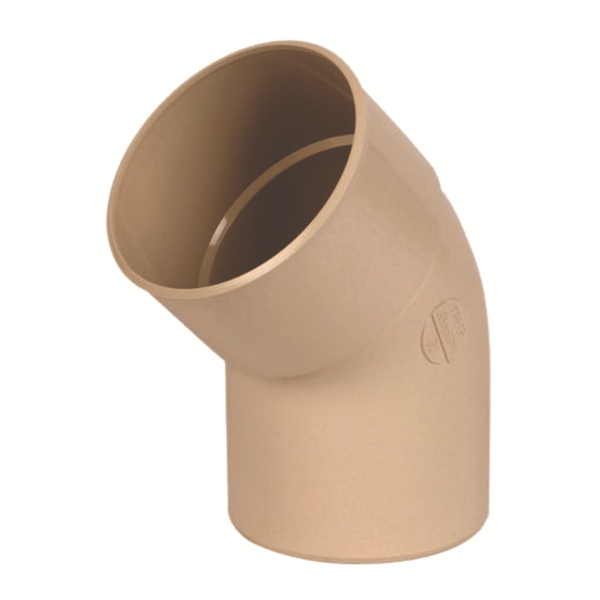 Coude mâle/femelle Nicoll pour tube de descente - Angle 45° - Diamètre 100 mm - Techtan Sable