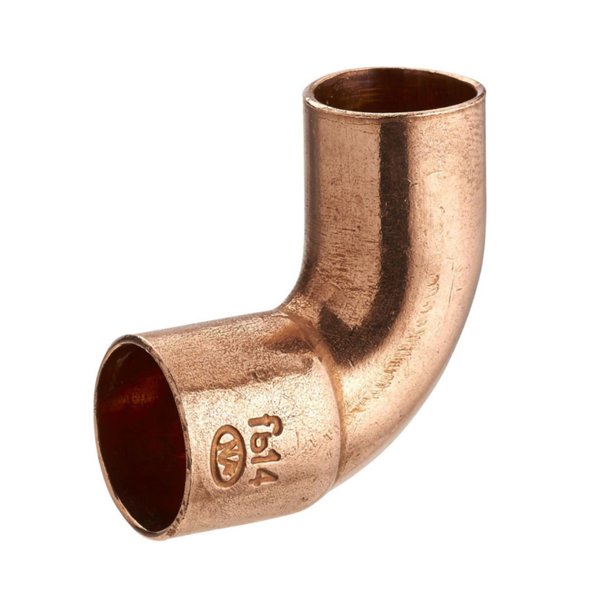 Coude à 90° Mâle Femelle à souder pour tube en cuivre - Diamètre 14 mm - Petit rayon - Cuivre