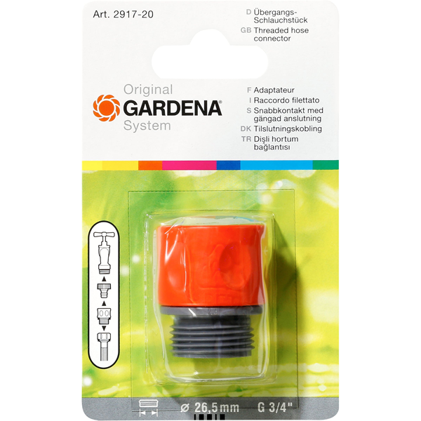 Raccord fileté Gardena pour machine à laver - Filetage 20/27 3/4"  - À visser