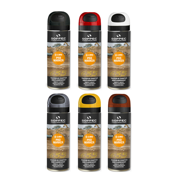 Traceur de chantier PROMARKER rouge non fluorescent durée 12 mois 500 ml