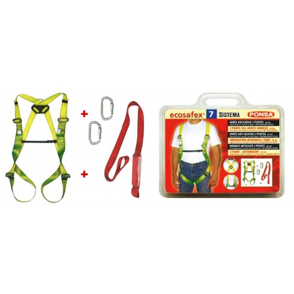 Kit harnais antichute Sistema 1 harnais 1 absorbeur d'énergie longueur 2 mètres 2 mousquetons