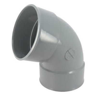 Coude d'évacuation à 67'30° Femelle/Femelle - PVC gris - diamètre 140 mm - Nicoll