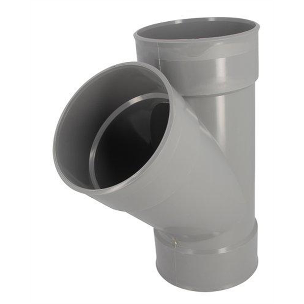 Culotte simple femelle/femelle Nicoll - Diamètre 140 mm - Degré angle 45° - À coller - PVC - Gris