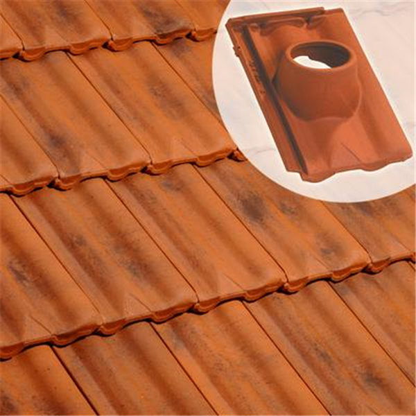 Tuile à douille en terre cuite - Delta 10 Ste Foy - Diamètre 120 mm - Rouge nuancé