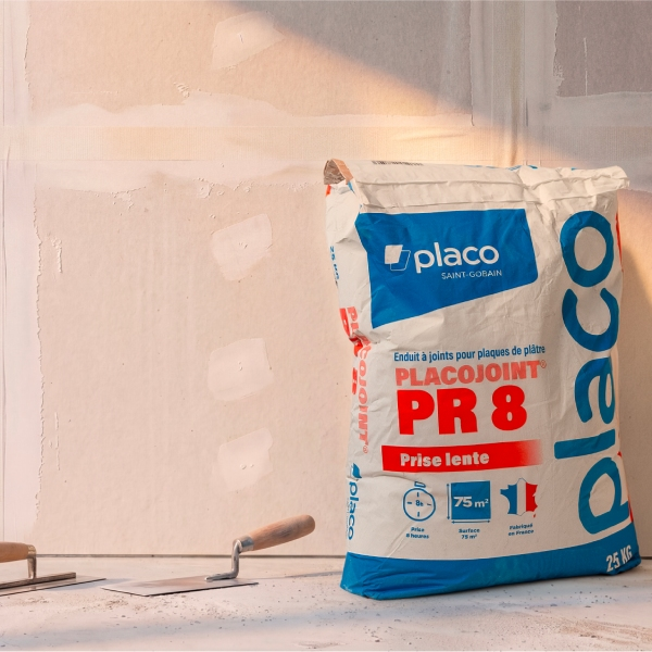 Enduit à joint à prise lente Placojoint® PR 8 - Temps de prise 8h - Blanc - Sac de 25 kg