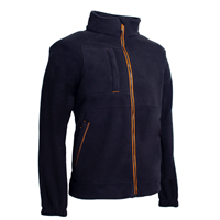 Veste polaire homme 100% polyester et anti-boulochage - Koala Coverguard - Noire/Orange - Taille 2XL