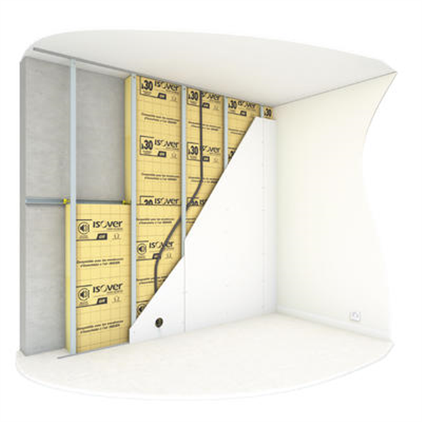 Panneau laine de verre pour murs - GR 30 Kraft Isover - R=4,05 m².K/W - 1,35 M x 0,60 M - ép.122 MM