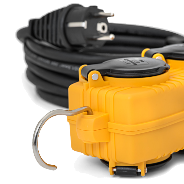 Rallonge électrique Brennestuhl câble de 10,0 M H07RN-F 3G1,5 avec Powerblock 4 prises à clapet IP44