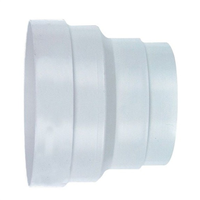 Réduction droite mâle - femelle pour gaine flexible - Ø 100 / 80 mm - PVC Blanc