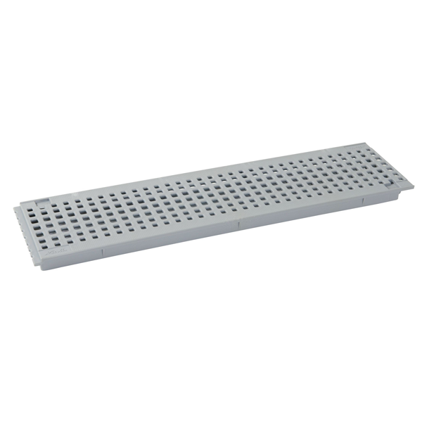Grille PVC pour caniveaux de piscine - Connecto A15 Gris clair - largeur int. 100 mm - longueur 0.5 m